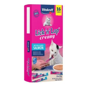 Vitakraft Lick N Lap Creamy Cat Treats, Salmon, 16 Pack