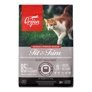 ORIJEN Fit & Trim Grain-Free Dry Cat Food, Chicken, Turkey & Fish