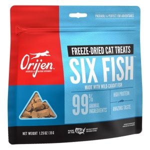ORIJEN Freeze-Dried Cat Treats, Six Fish, 1.25 oz