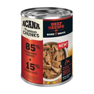 ACANA Premium Chunks Beef Recipe in Bone Broth, 12.8 oz (Case of 12)