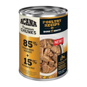 ACANA Premium Chunks Poultry Recipe in Bone Broth, 12.8 oz (Case of 12)