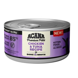 ACANA Premium Pâté Wet Kitten Food, Chicken & Tuna in Bone Broth, 3 oz, 24 Pack
