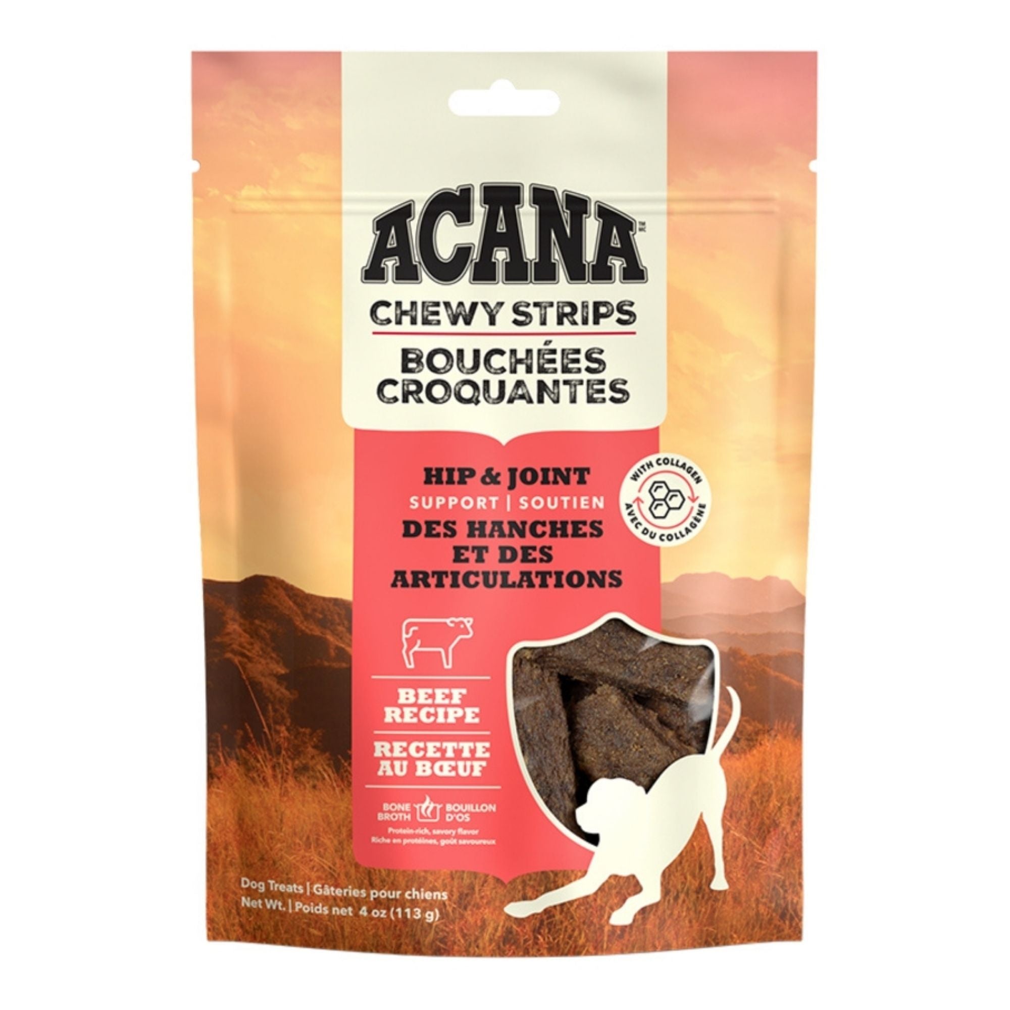 ACANA Grain-Free Chewy Strips Beef Dog Treats, 4 oz