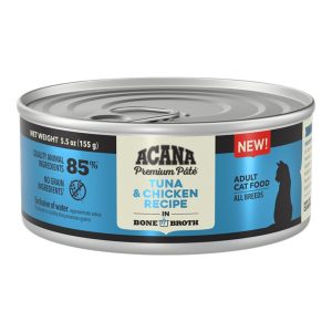 ACANA Premium Pâté Wet Cat Food, Tuna & Chicken in Bone Broth, 5.5 oz, 12 Pack