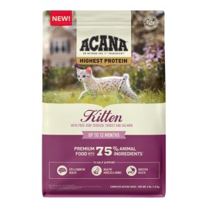 ACANA Highest Protein Kitten Dry Food, Chicken, Turkey & Salmon, 4 lb