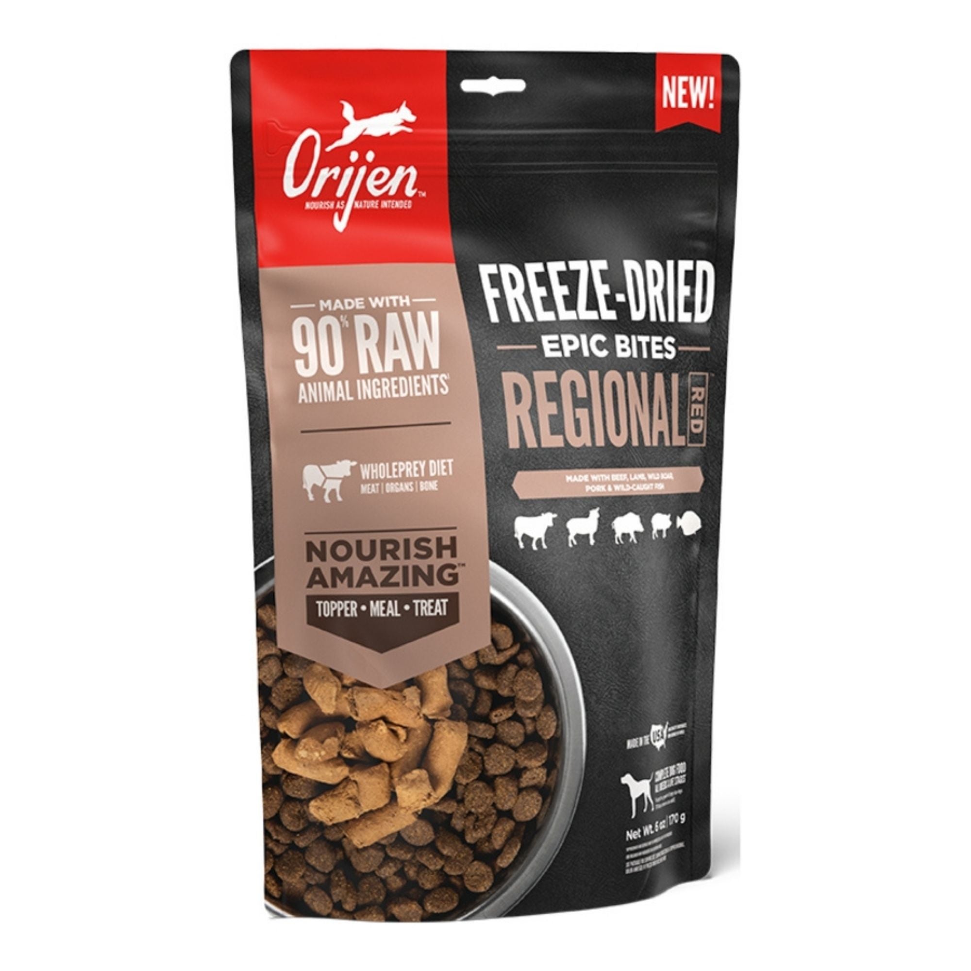 ORIJEN Freeze-Dried Epic Bites Regional Red for Dogs, 6 oz