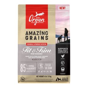 ORIJEN Amazing Grains Fit & Trim Dry Dog Food, 4 lb