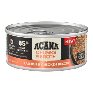 ACANA Chunks in Broth Wet Cat Food, Salmon & Chicken, 5.5 oz (Case of 12)