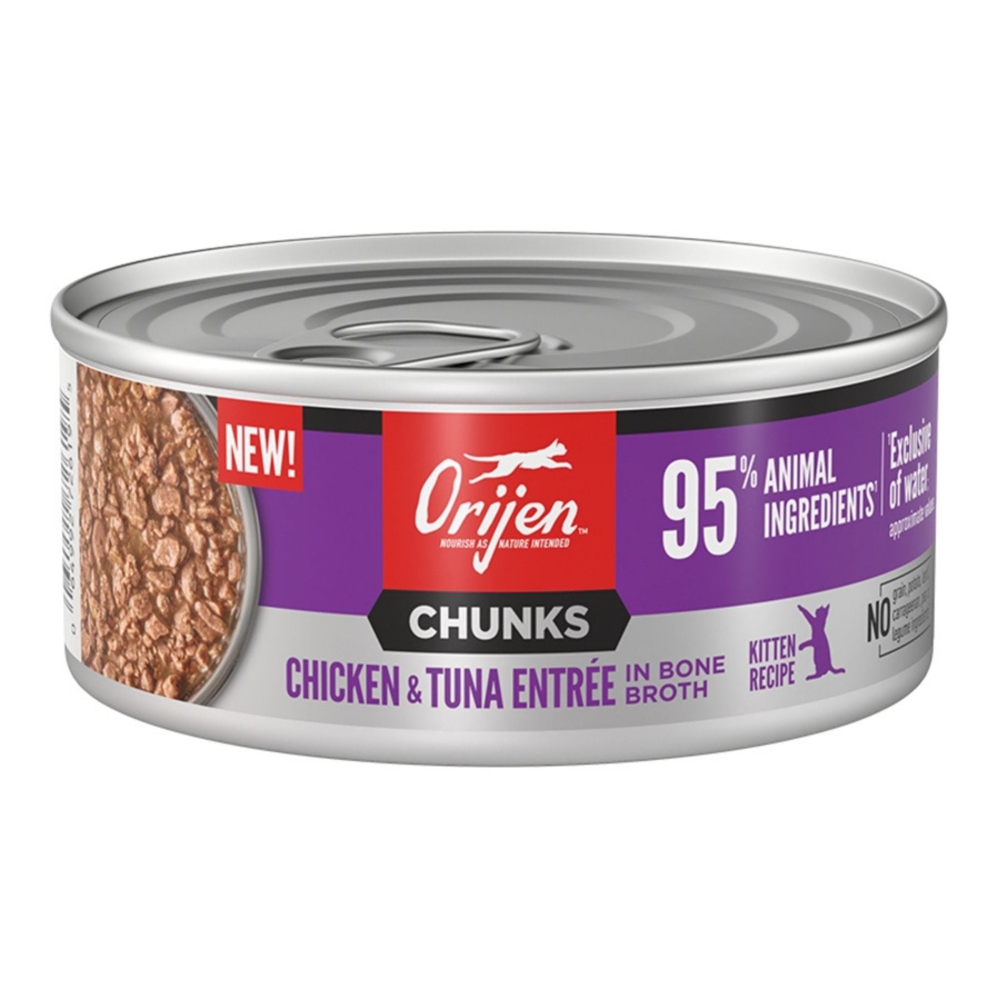 ORIJEN Kitten Chicken Chunks Grain-Free Wet Cat Food, 5.5 oz (Case of 12)
