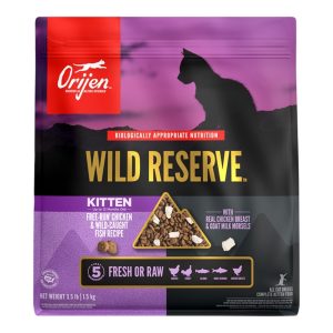 ORIJEN Wild Reserve Kitten Grain-Free Dry Food with Freeze-Dried Morsels, 3.5 lb