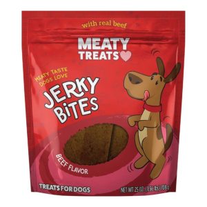 Meaty Treats Jerky Bites Beef & Pepperoni Dog Treats, 25 oz