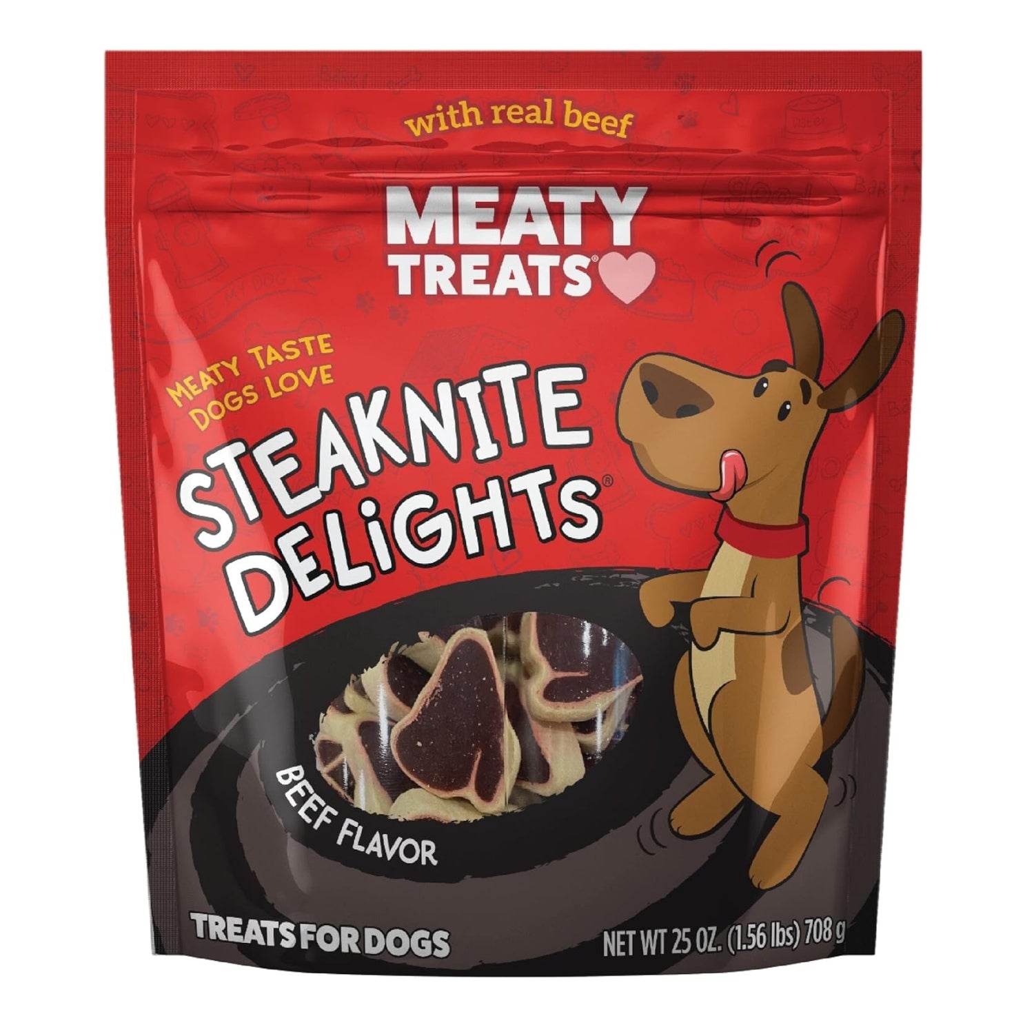 Meaty Treats Steaknite Delights Beef Dog Treats, 25 oz