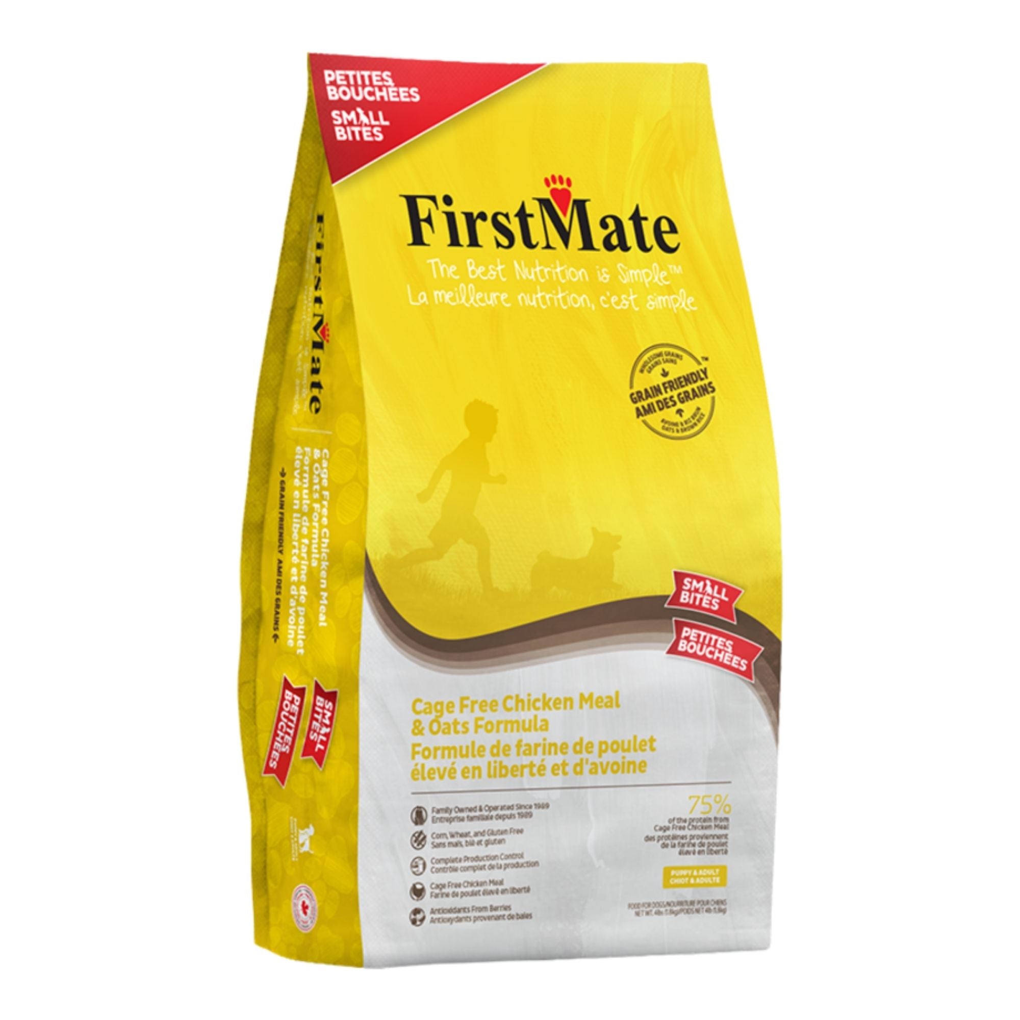 FirstMate Grain Friendly Small Bites Cage-Free Chicken & Oats Dry Dog Food
