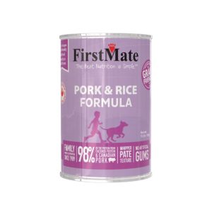 FirstMate Grain Friendly Pork & Rice Wet Dog Food, 12.2 oz (Case of 12)