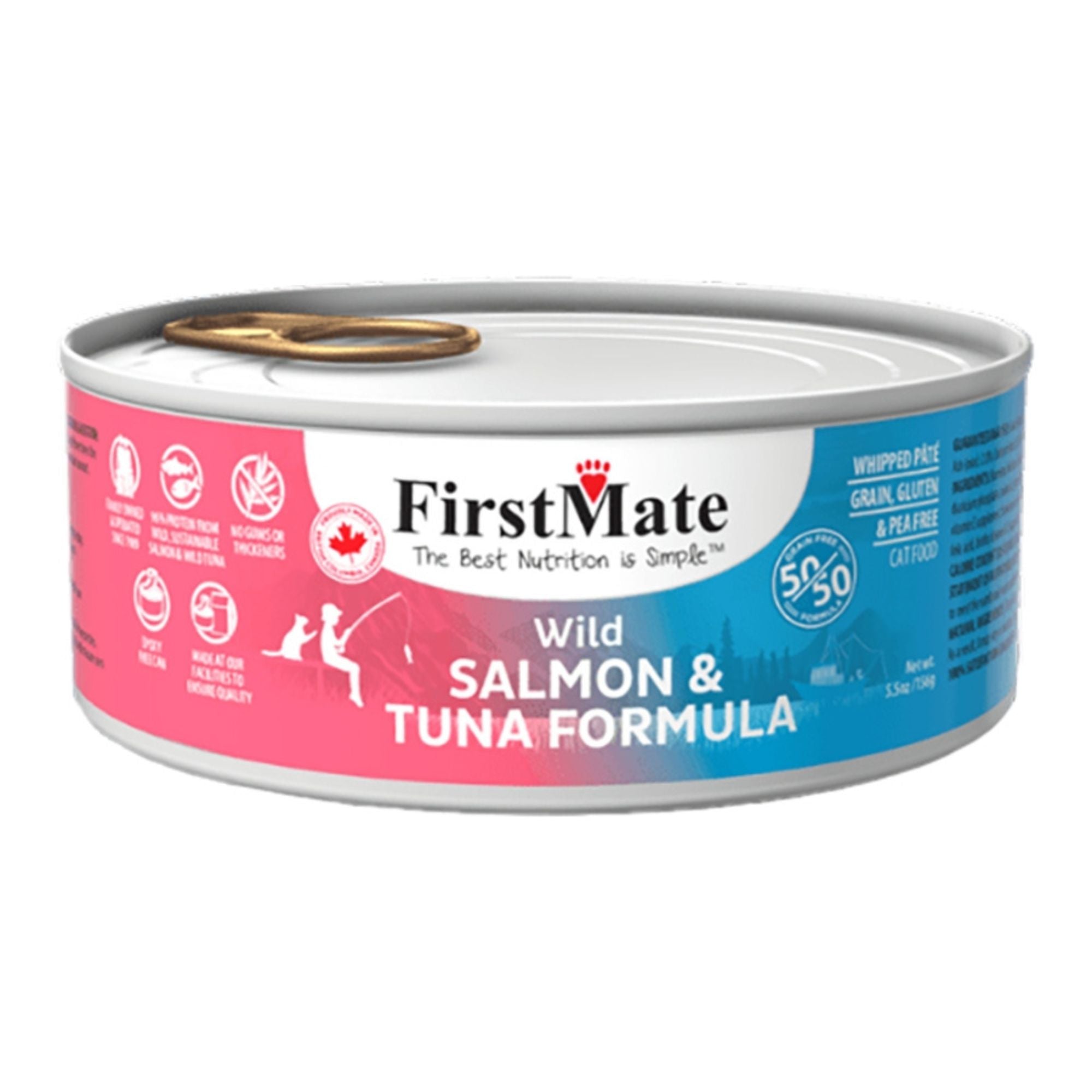 FirstMate Wild Salmon & Wild Tuna Wet Cat Food, 5.5 oz (Case of 24)