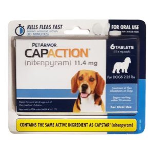 CapAction Flea Treatment Tabs for Dogs 2-25lb 6ct