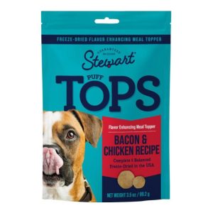 Stewart PuffTops Freeze-Dried Bacon & Chicken Food Topper, 3.5 oz
