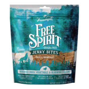 Triumph Grain-Free Jerky Bites Dog Treats, Duck, Pea & Blueberry, 20 oz