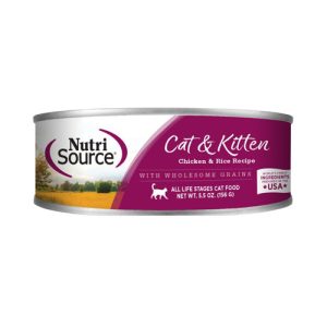 NutriSource Cat & Kitten Canned Food, Chicken & Rice, 5.5 oz
