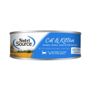 NutriSource Cat & Kitten Canned Food, Chicken, Turkey, Lamb & Fish, 5.5 oz