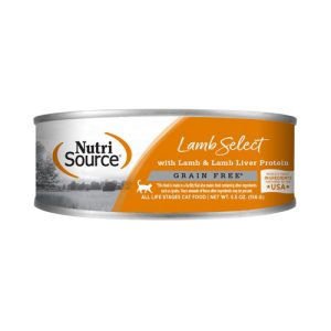 NutriSource Grain-Free Lamb Select Canned Cat Food, 5.5 oz