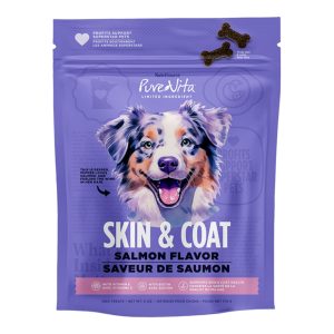 Pure Vita Skin & Coat Salmon Dog Treats, 6 oz