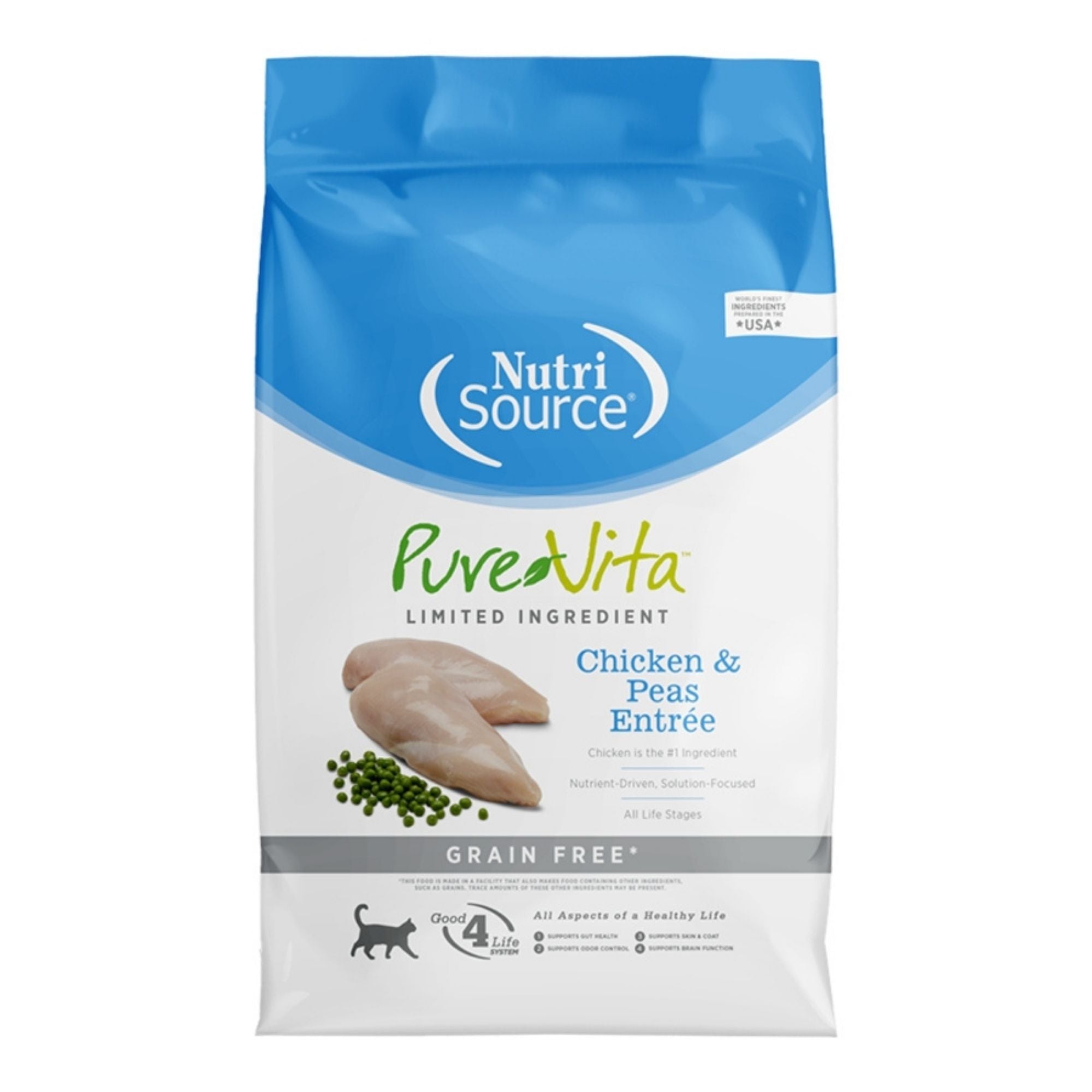 Pure Vita Grain-Free Limited Ingredient Dry Cat Food, Chicken & Peas - Image 2