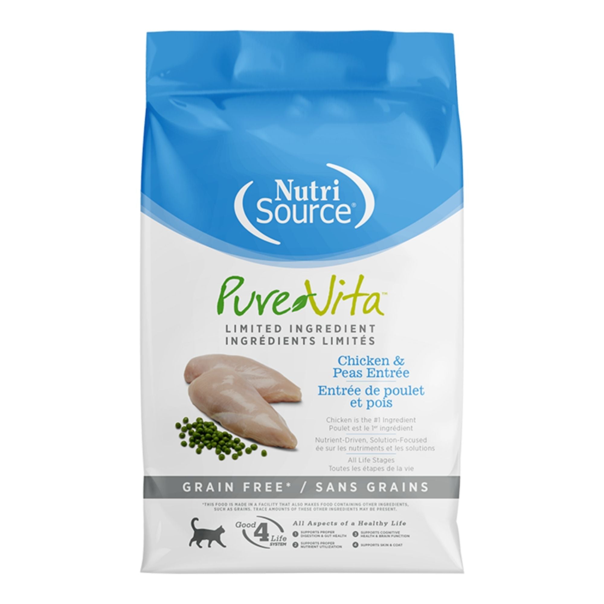 Pure Vita Grain-Free Limited Ingredient Dry Cat Food, Chicken & Peas
