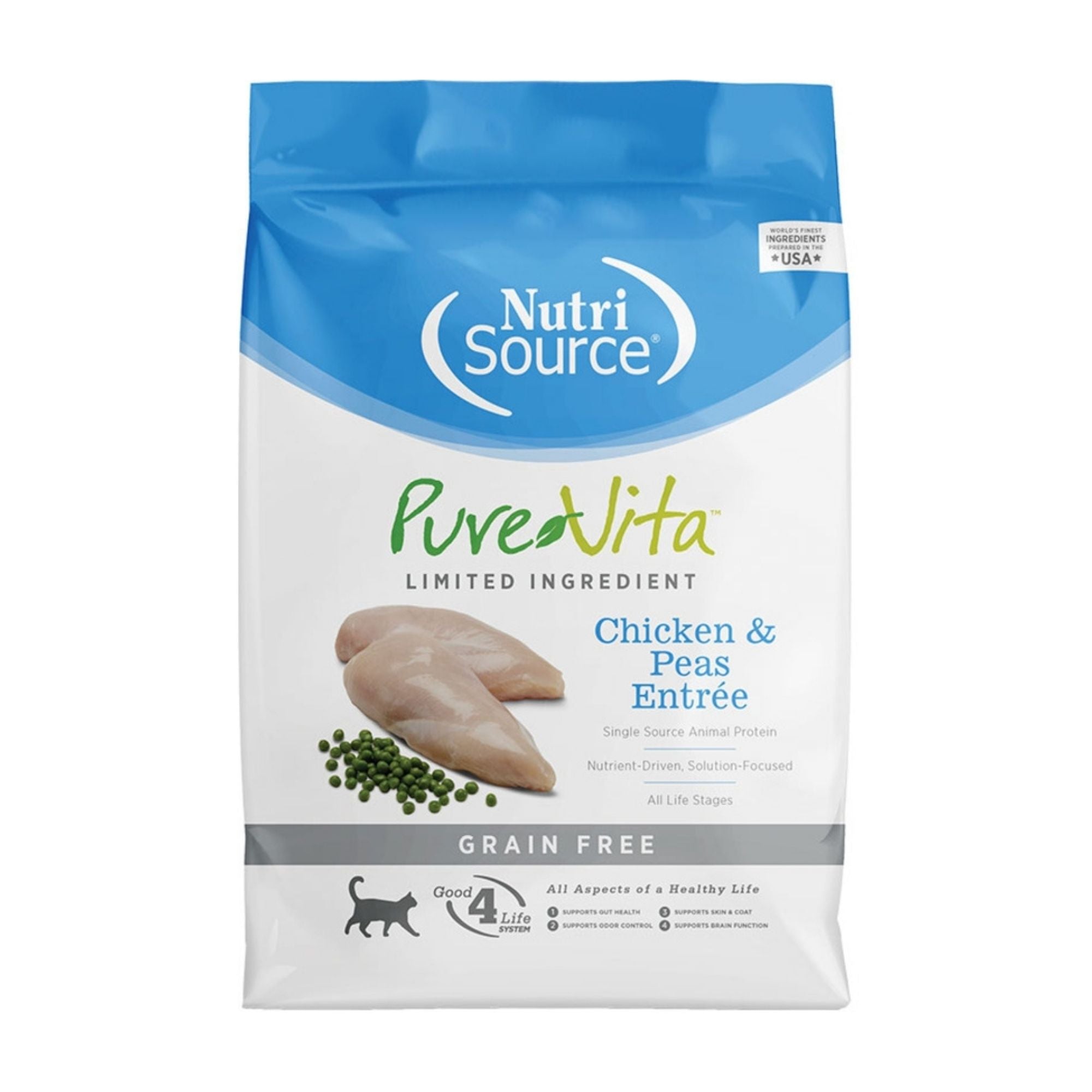 Pure Vita Grain-Free Limited Ingredient Dry Cat Food, Chicken & Peas - Image 3