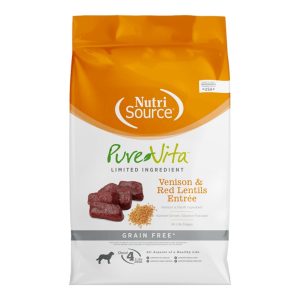 Pure Vita Grain-Free Venison & Red Lentils Dry Dog Food, 12 lb
