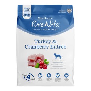 Pure Vita Turkey & Cranberry Dry Dog Food, 25 lb