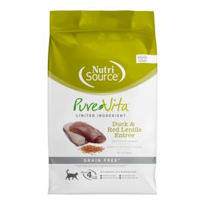 Pure Vita Grain-Free Limited Ingredient Dry Cat Food, Duck & Red Lentils