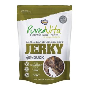 Pure Vita Jerky Duck Dog Treats, 4 oz