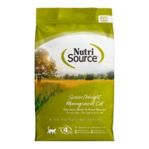 NutriSource Senior Weight Management Dry Cat Food, Chicken Meal & Peas