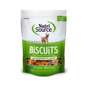 NutriSource Grain-Free Biscuits Whitefish Dog Treats, 14 oz