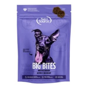 NutriSource Big Bites Grain-Free Beef Dog Treats, 14 oz