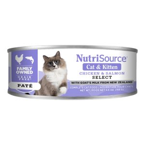 NutriSource Grain-Free Chicken & Salmon Select Canned Cat Food, 5.5 oz, 12 Pack