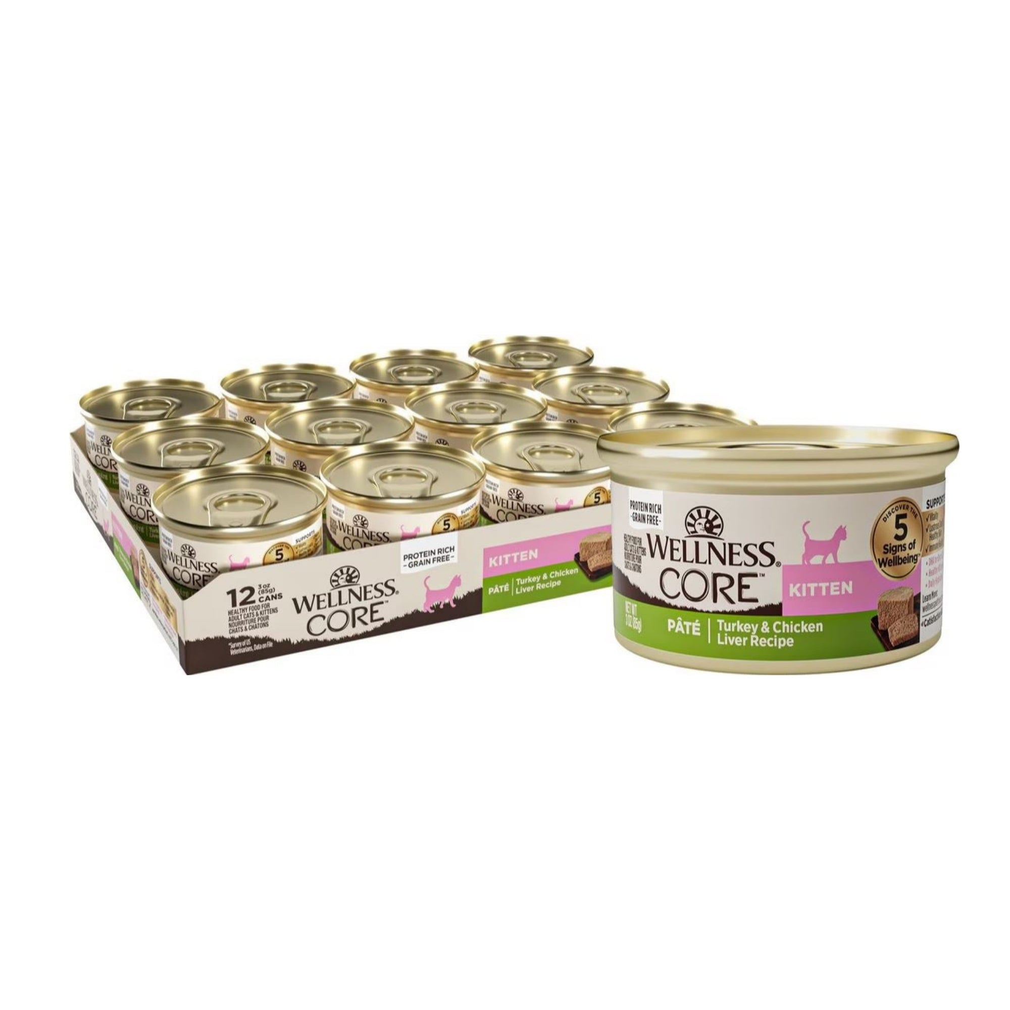 Wellness CORE Kitten Turkey & Chicken Liver Pâté, 3 oz (Case of 12)