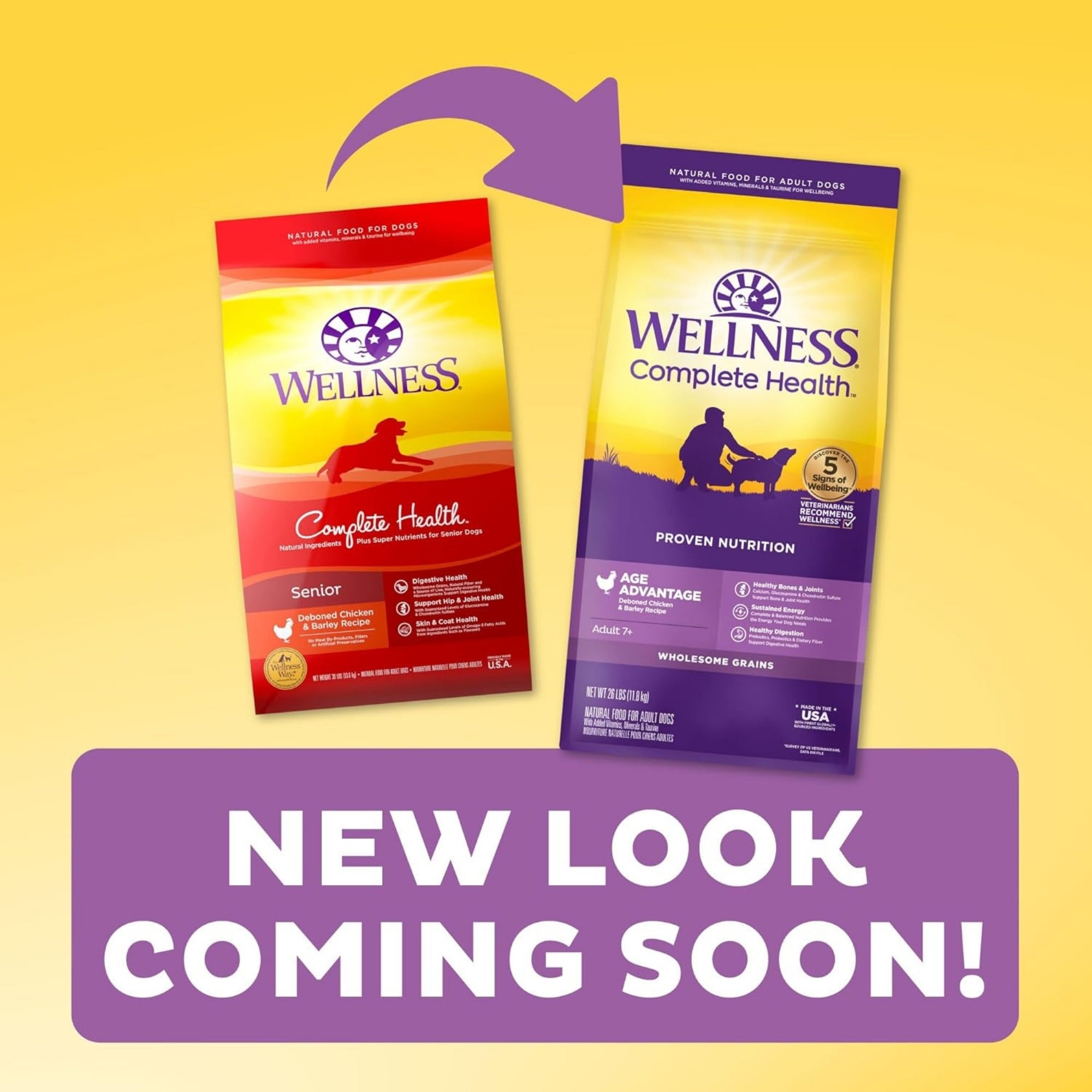 Wellness Complete Health Senior Chicken & Barley Dry Dog Food, 26 lb - Image 3