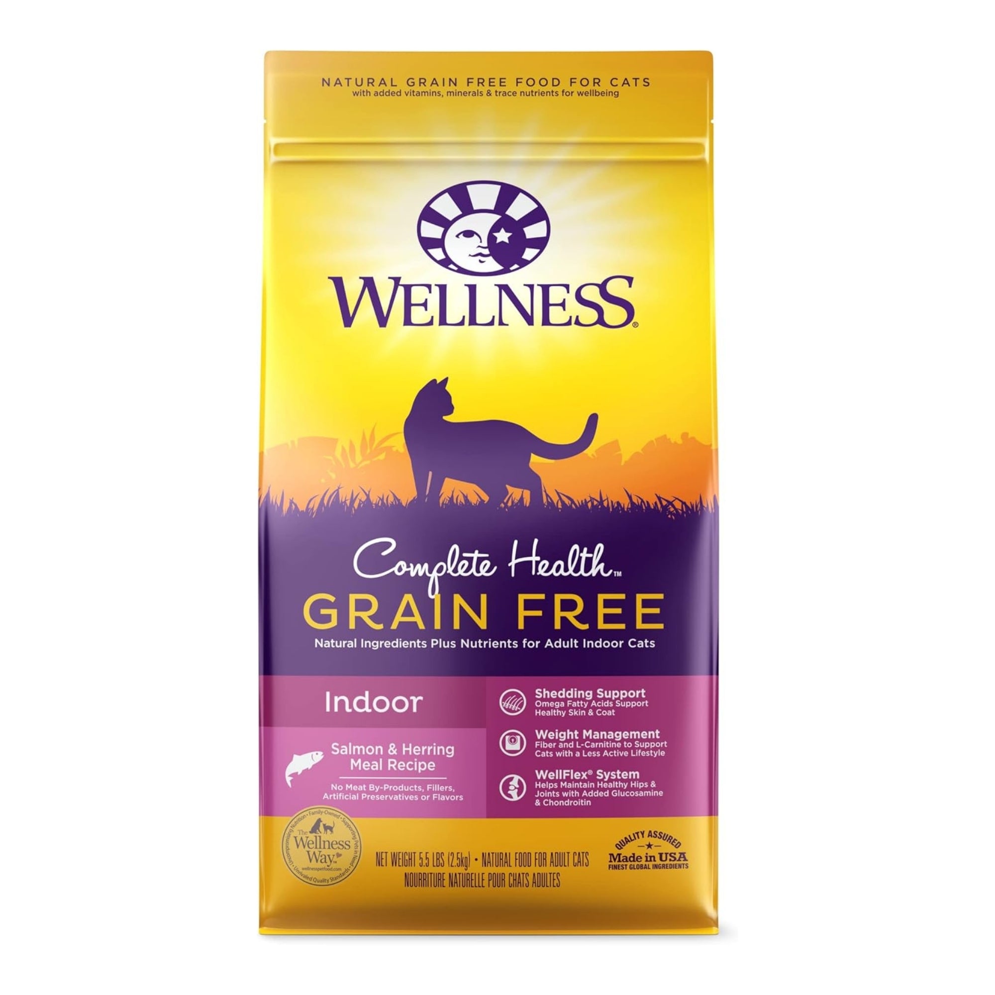Wellness Complete Health Grain-Free Indoor Dry Cat Food, Salmon & Herring