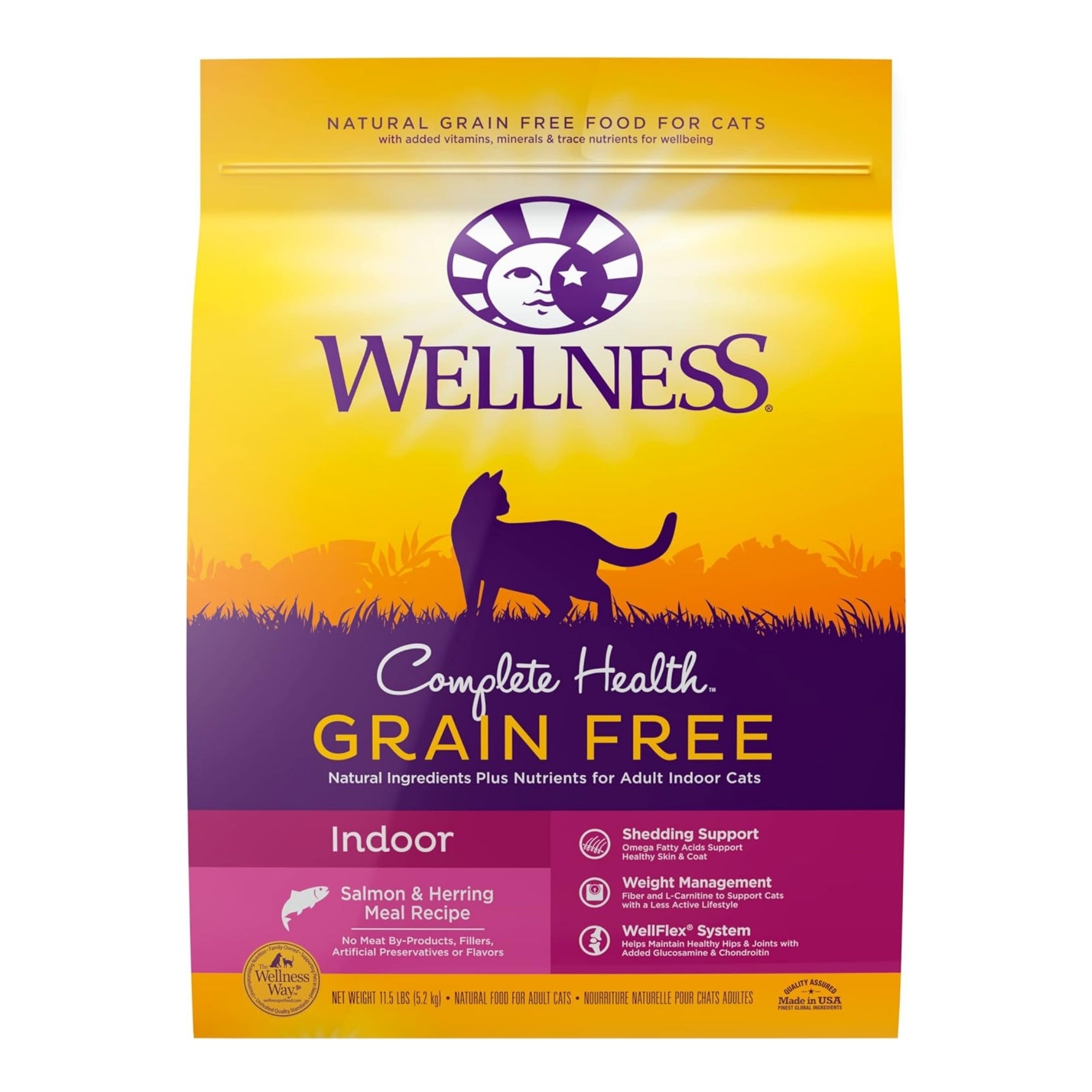Wellness Complete Health Grain-Free Indoor Dry Cat Food, Salmon & Herring - Image 2