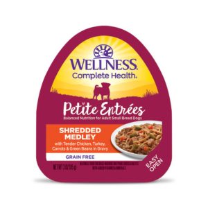 Wellness Petite Shredded Medley Chicken, Turkey & Carrot, 3 oz, 12 Pack