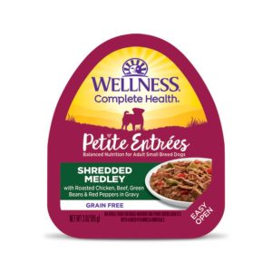 Wellness Petite Shredded Medley Chicken, Beef & Green Bean, 3 oz, 12 Pack