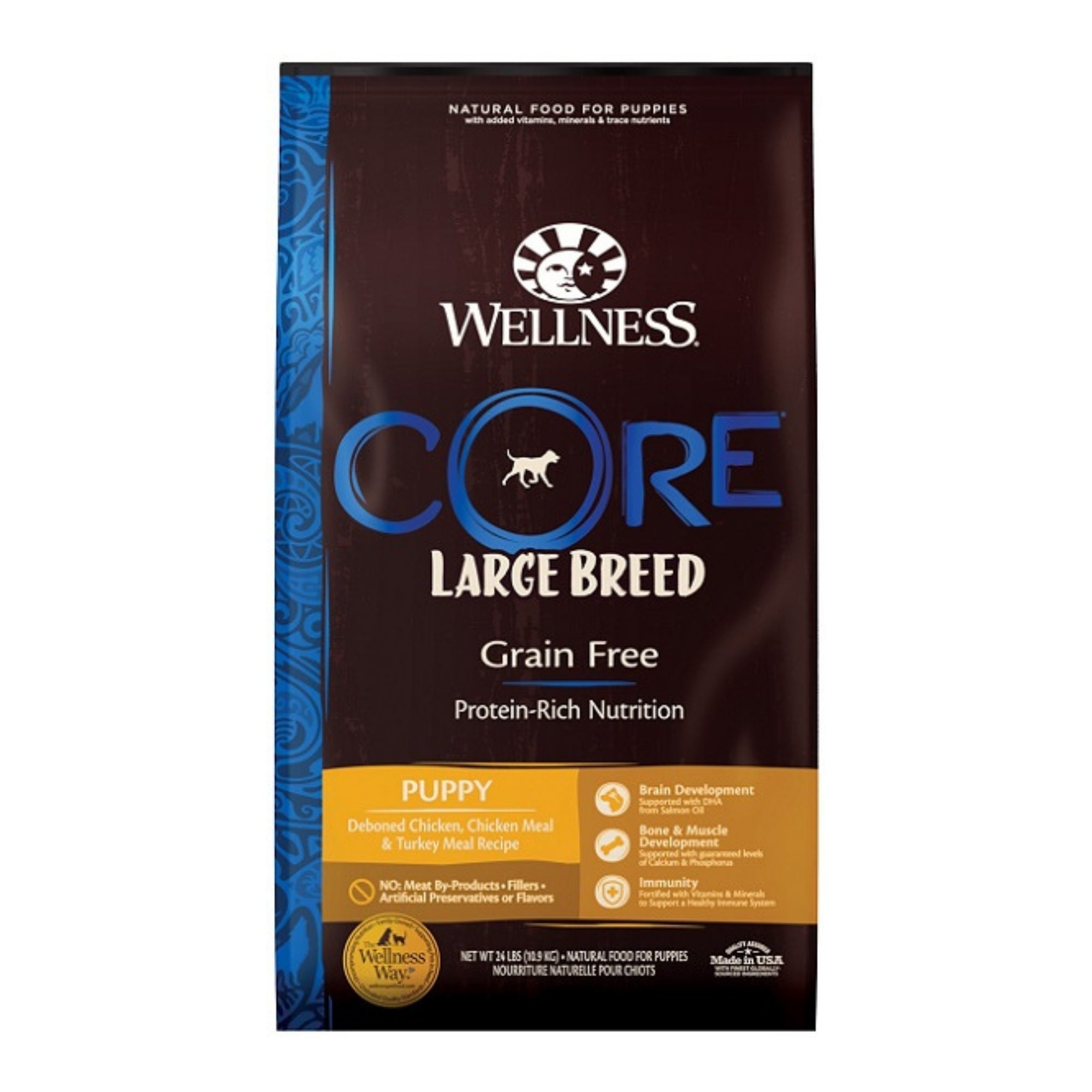Wellness CORE Grain-Free Large Breed Puppy Dry Dog Food, 24 lb