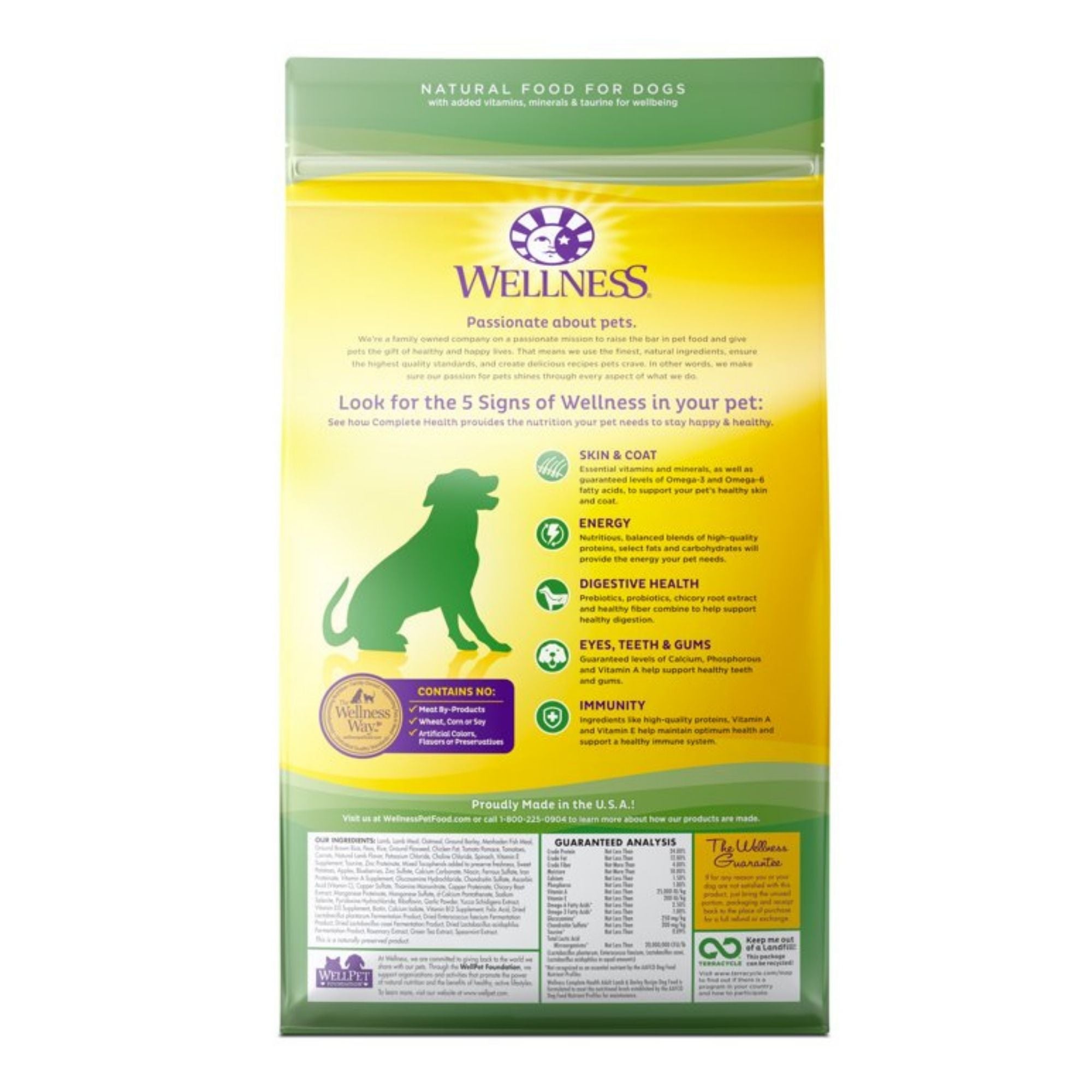 Wellness Complete Health Adult Lamb & Barley Dry Dog Food - Image 2