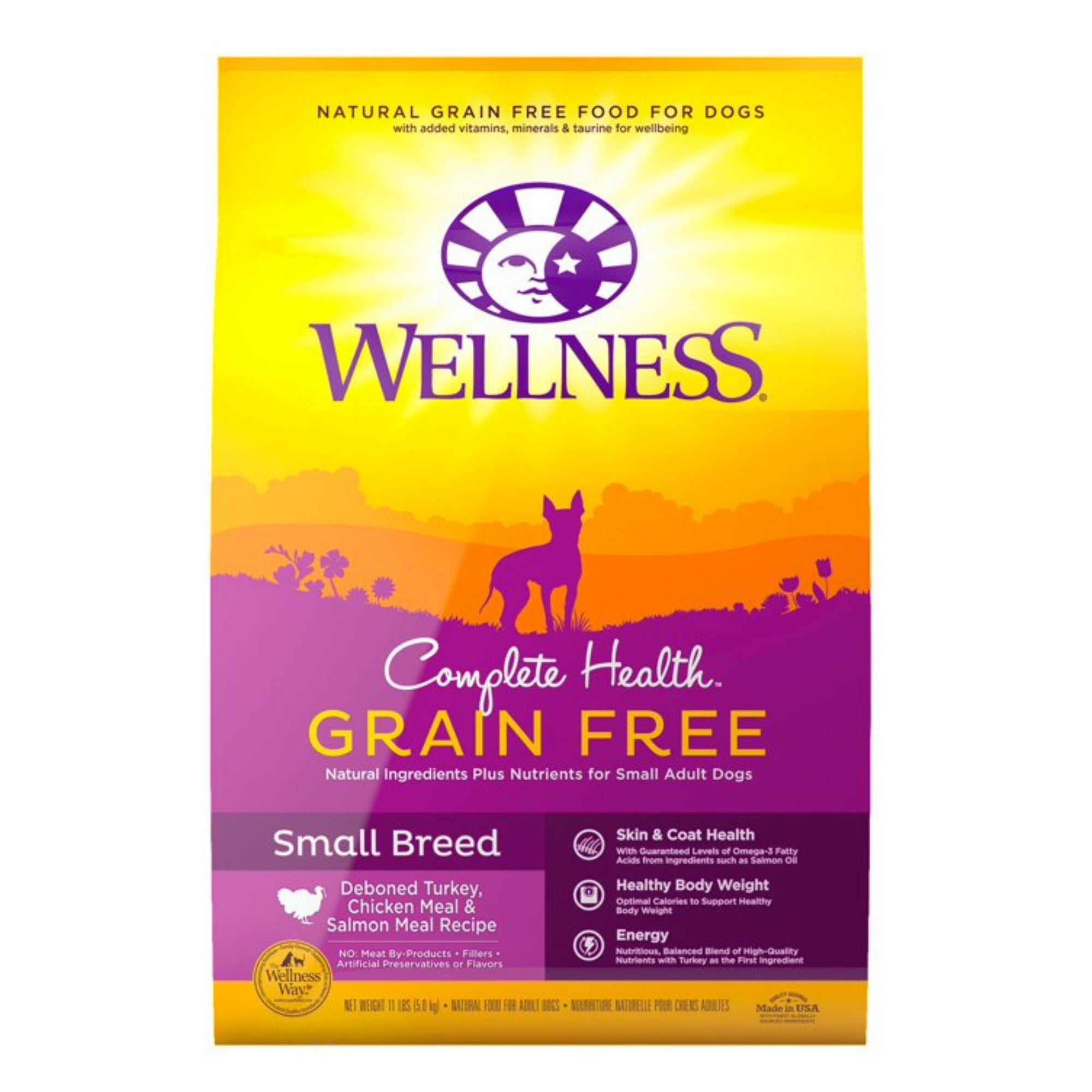 Wellness Complete Health Small Breed Turkey, Chicken & Salmon Dog Food, 11 lb