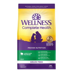 Wellness Complete Health Grain-Free Adult Lamb Dry Dog Food, 22 lb
