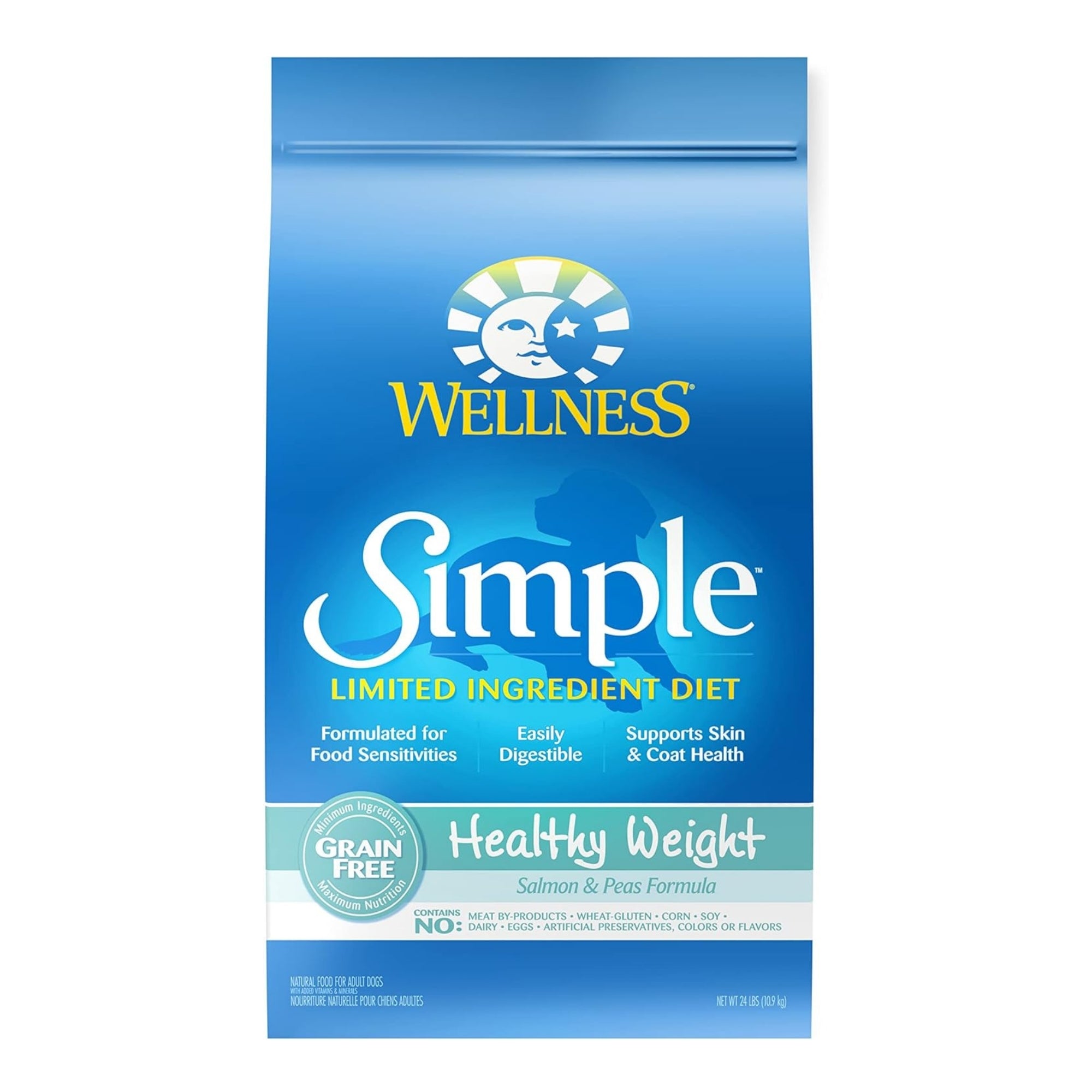 Wellness Simple Limited Ingredient Healthy Weight Salmon & Peas Dog Food, 24 lb
