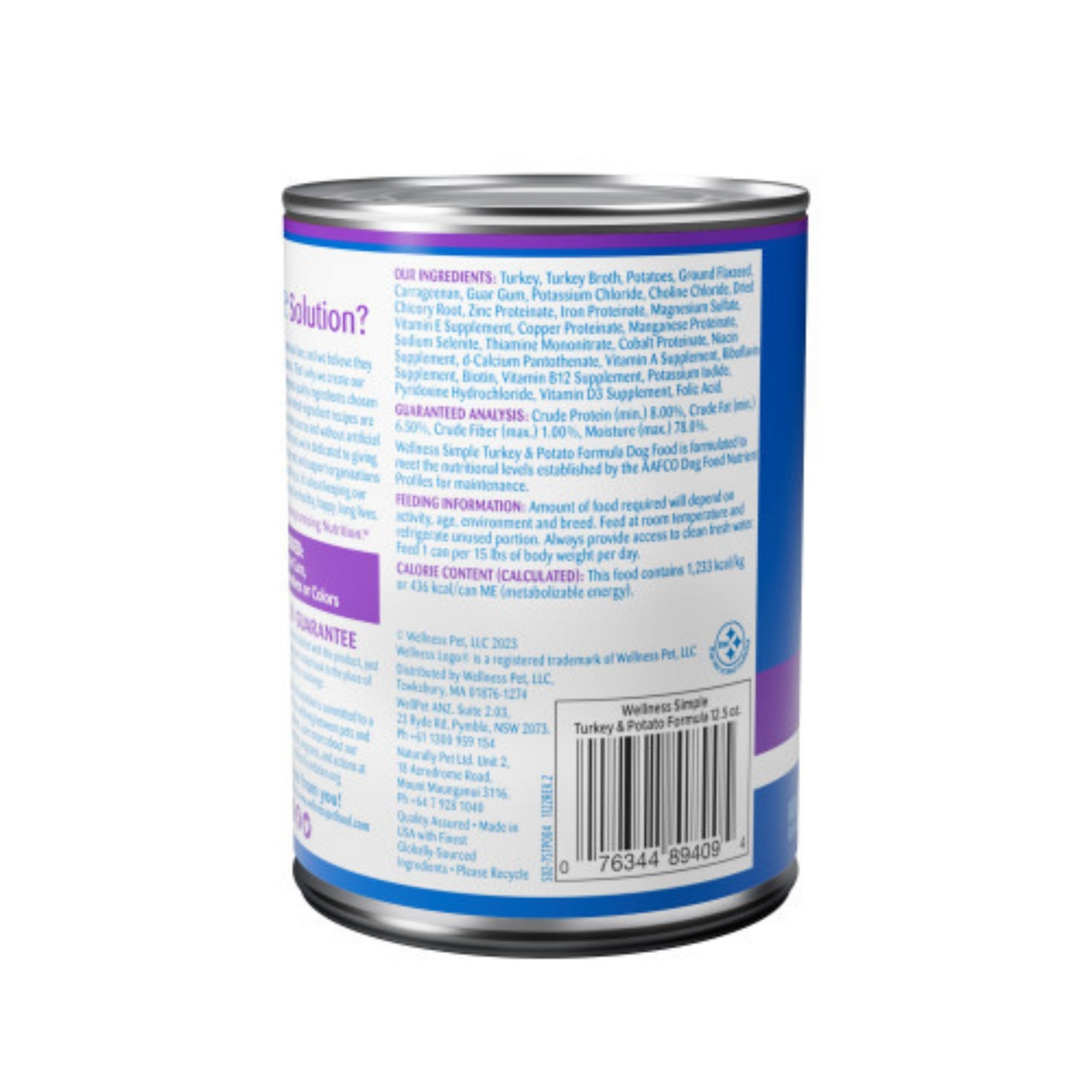 Wellness Simple Limited Ingredient Grain-Free Turkey & Potato, 12.5 oz, 12 Pack - Image 3