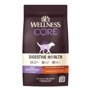 Wellness CORE Digestive Health Senior Chicken & Brown Rice Dry Dog Food, 4 lb